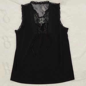 Express Sleeveless Top with Lace Detail